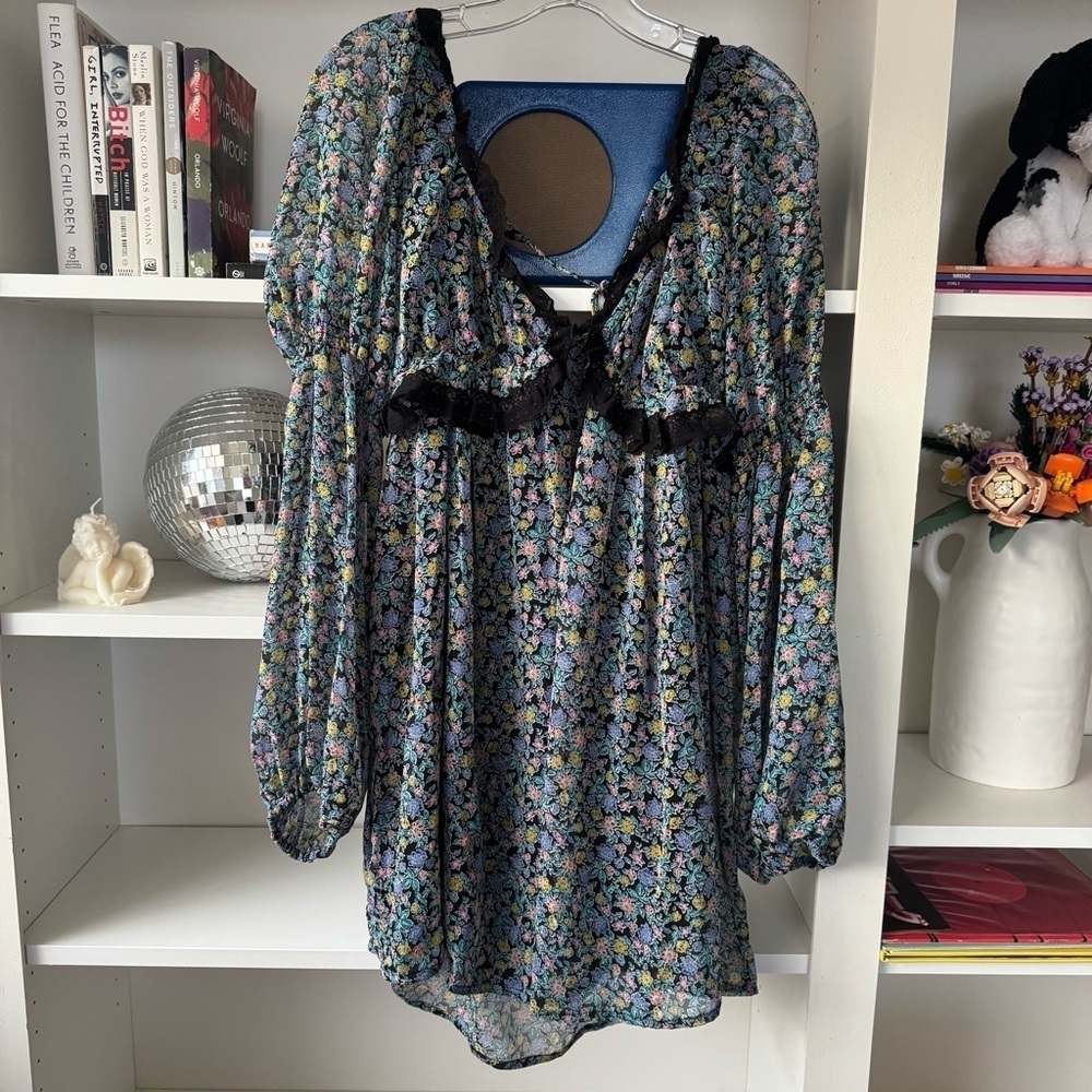 FREE PEOPLE Floral Pennie Mini Babydoll Dress - Picture 5 of 10
